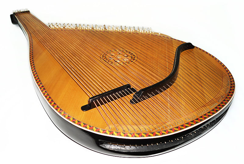 Vintage Traditional Ukrainian Bandura 55 String Original Folk