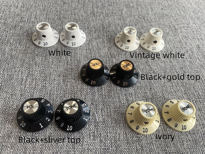 1 Volume and 1 Tone, Jazzmaster Witch Hat Knob for 1/4" CTS Reverb