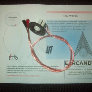 EarCandy 1x12 1x10 1x15 guitar amp speaker cab cabinet wiring harness 1/4" in set of 2 no soldering image 2