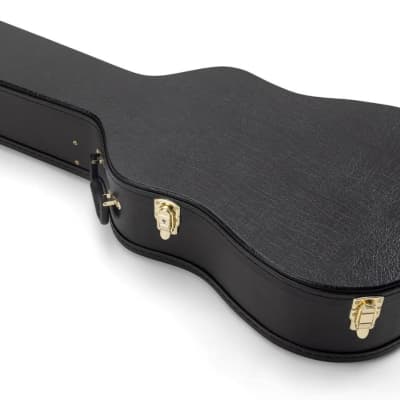 On-Stage GCA5000B Hardshell Acoustic Guitar Case (Dreadnought-Body Instrument Protection, Storage, and Carrying, Molded Interior, Wood and Vinyl Exterior, Accessory Compartment, Gold-Plated Hardware) image 2
