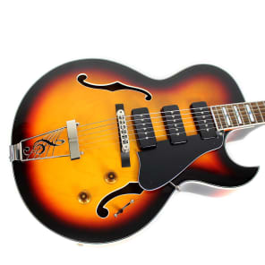 Used Dean Palomino Hollow Body Archtop Electric Guitar Sunburst image 12
