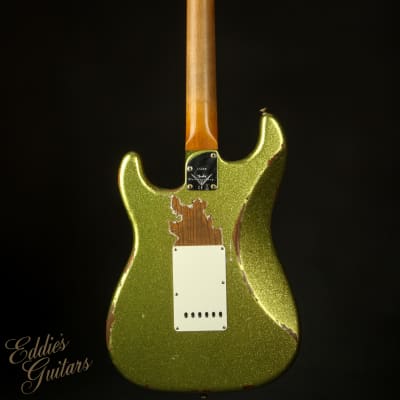 Fender Custom Shop Eddie's Guitars Exclusive Dealer Select Roasted 1963 Stratocaster Heavy Relic - Chartreuse Sparkle image 5