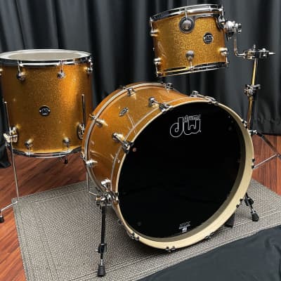 DW Drums Performance Series Maple 3pc Gold Sparkle Kit image 1