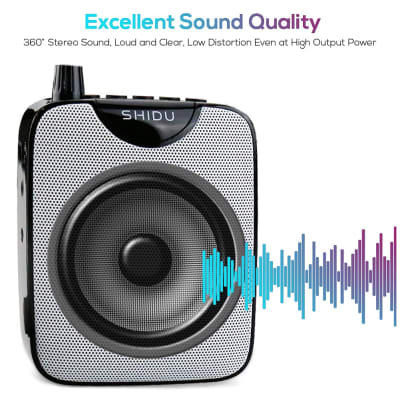 Voice Amplifier Portable SHIDU Voice Amplifiers Mini PA System with microphone, Loudspeaker Perfect for Tour Guide, Teacher, Coaching image 2