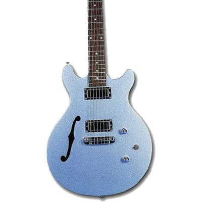 Daisy Rock Stardust Retro-H Semi-Hollow Electric Guitar Ice Blue Sparkle image 2