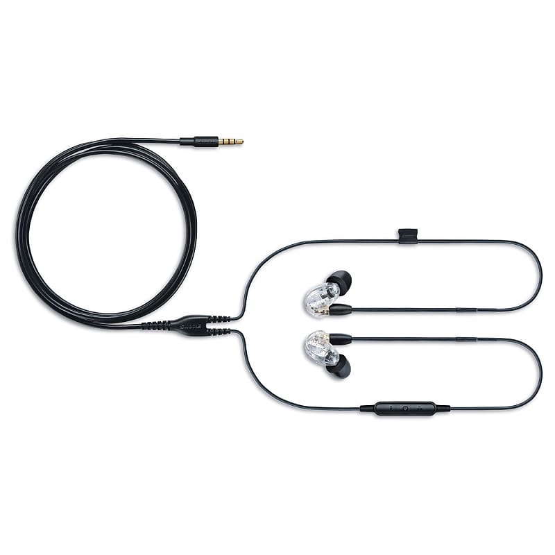 Shure SE215 PRO Wired Earbuds, Black (SE215-K) & RMCE-UNI Universal  Communication Cable for Detachable SE Sound Isolating Earphones