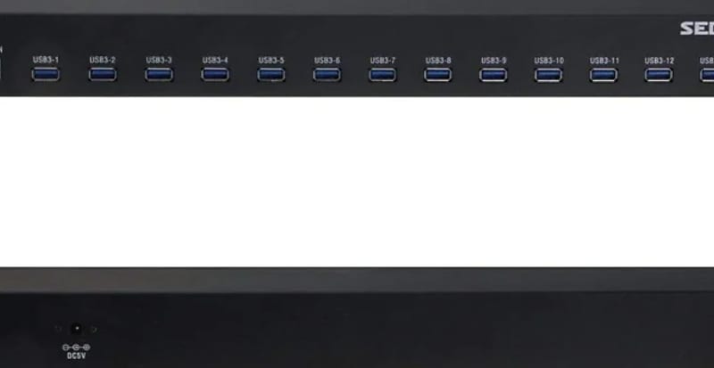 Sedna 13 Port USB 3.1 Gen I Hub (5Gbps) - 19 Inch 1U Rack Mount