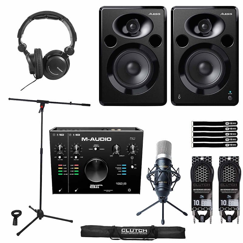 Home Studio Recording Bundle AIR192X8 Interface 5" Studio Reverb