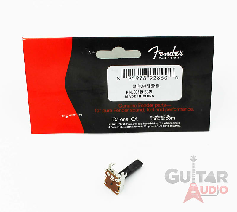Genuine Fender Amp Parts 250K 10A Taper Snap-In-Style 1/4" D Shaft Potentiometer image 1