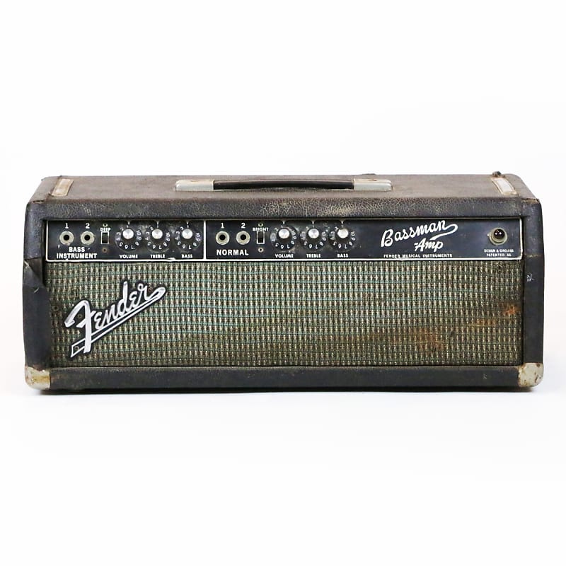 1965 Fender AB165 Bassman Amp Black Panel Vintage Original Piggyback Tube Amplifier Guitar Head image 1