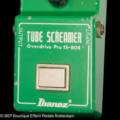 Ibanez TS-808 Tube Screamer with Texas Instruments RC4558P op amp 1981 with "R" Logo and Lock on Nut s/n 108665 Japan image 5
