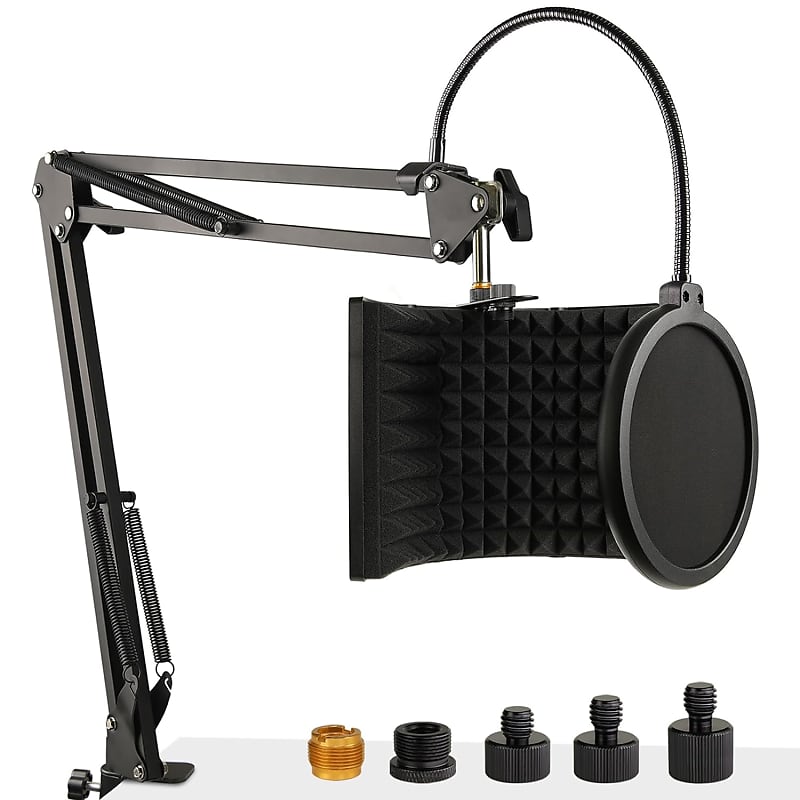 Microphone Isolation Shield With Mic Stand And Pop Filter, Reverb