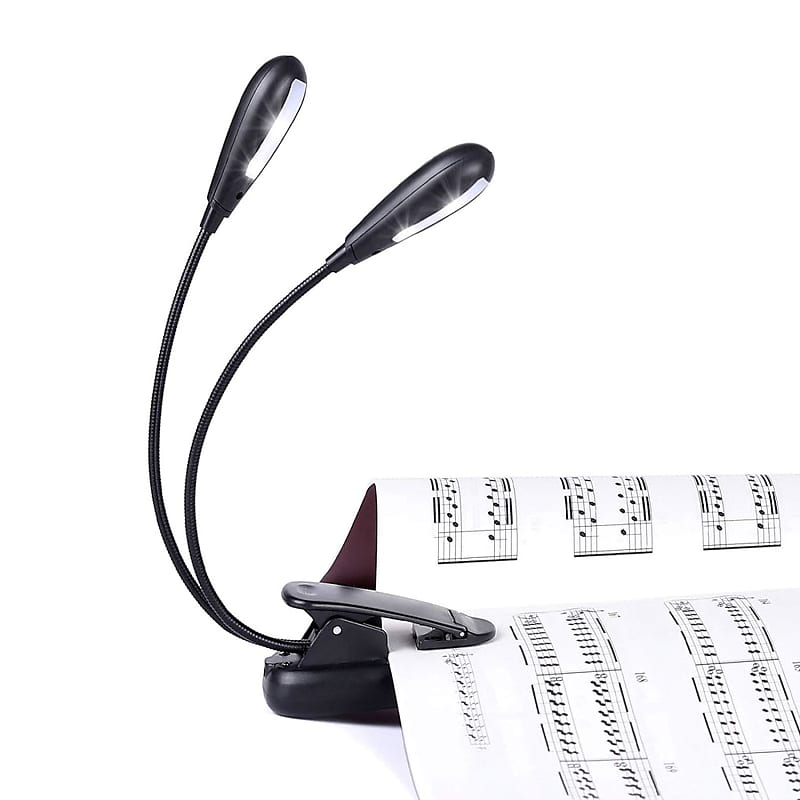 Kootek Clip On Book Lights Music Light Stand 10 LED Orchestra Lamp  Adjustable Neck Reading Light Rechargeable USB Desk Lamp 