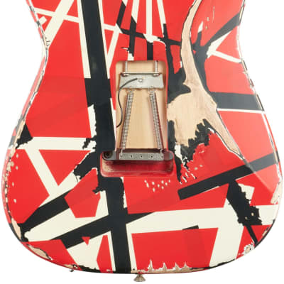 EVH Striped Series Frankie Red White Black Relic Electric Guitar image 7