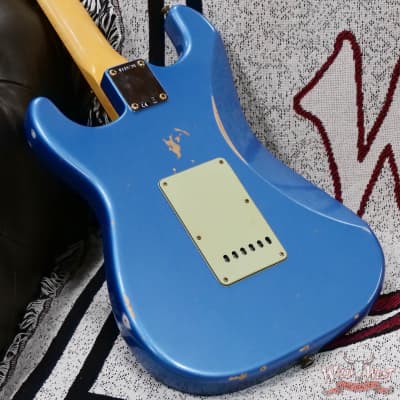 Fender Custom Shop 1962 Stratocaster Hand-Wound Pickups AAA Dark Rosewood Slab Board Relic Lake Placid Blue 7.65 LBS image 12