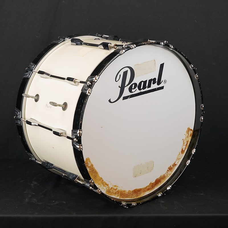 Used Pearl 22" Marching Bass Drum, White image 1