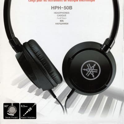 Yamaha HPH-50B Closed-Back On-Ear Headphones - Black image 1