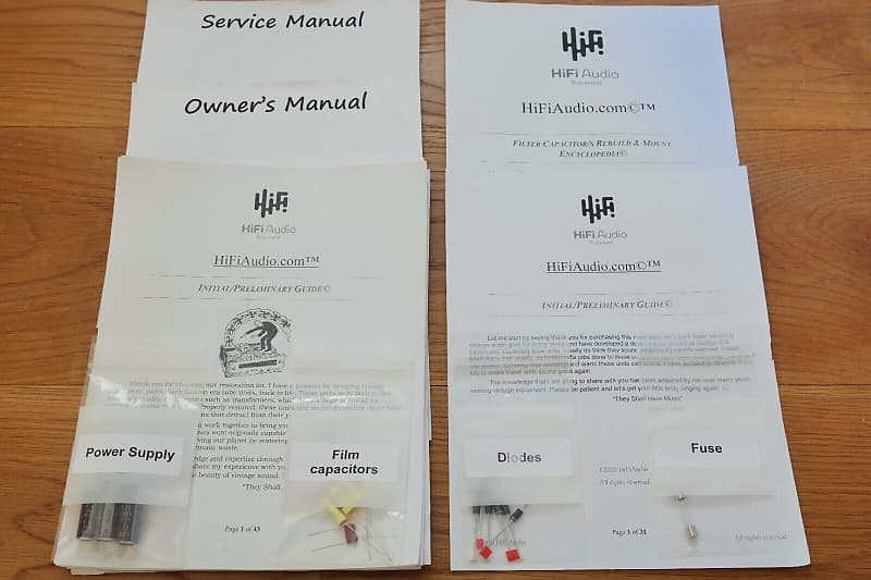 McIntosh MI-3 restoration kit filter capacitor repair rebuild fix  			