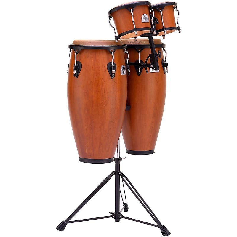 Pearl Primero Conga and Bongo Set With Stand in Mahogany