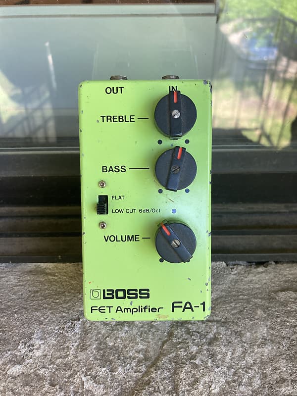 Boss FA-1 FET Amplifier 1983 - electric guitar Preamp a Overdrive booster  The Edge Green
