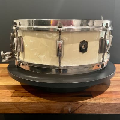 1930’s Leedy  Broadway Parallel in White Marine Pearl - 5x14. image 9