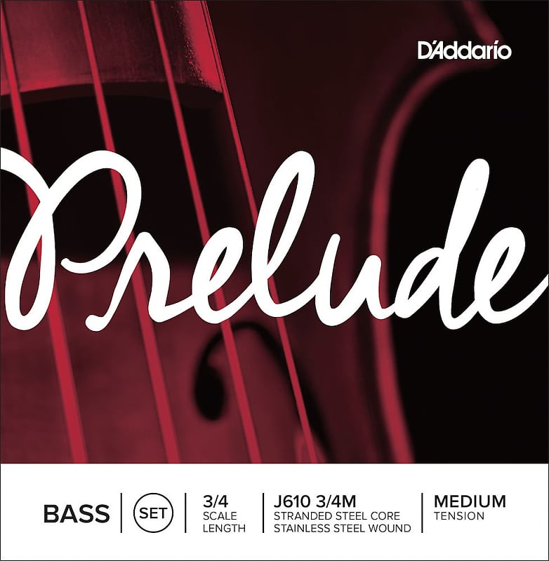 D'Addario J610 3/4M - Jeu de cordes contrebasse Prelude, manche 3/4, Medium image 1