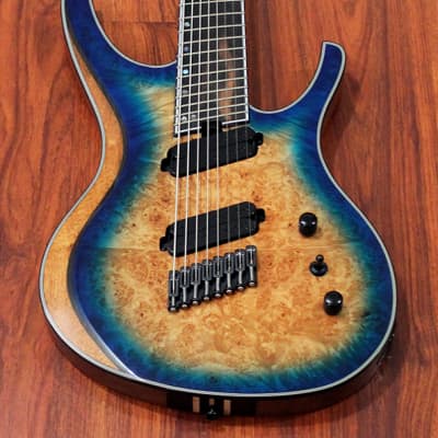 Halo OCTAVIA 8-string Multi-Scale Fanned Fret Guitar, Mahogany Body, Maple Burl Top, Hipshot Bridge 🤘🏻 image 4