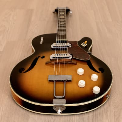 1962 Harmony Meteor H70 Vintage Electric Guitar Sunburst w/ DeArmond Gold  Foils | Reverb