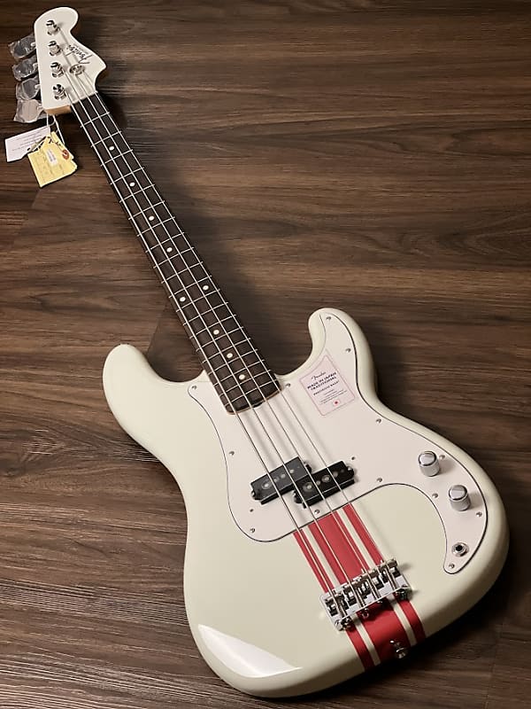 Fender Japan Traditional II 60s Precision Bass Guitar with RW FB in Olympic White / Red image 1