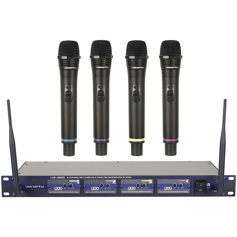 VocoPro UHF 5805 4 Channel Rechargeable Handheld Wireless