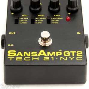 Tech 21 SansAmp GT2 Tube Amp Emulator Pedal image 3
