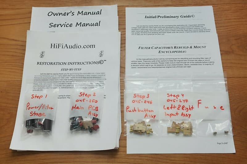 McIntosh C37 restoration kit filter capacitor repair rebuild fix  			