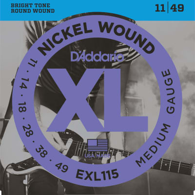 D'Addario EXL115 Nickel Wound Electric Guitar Strings Medium 11-49 image 1
