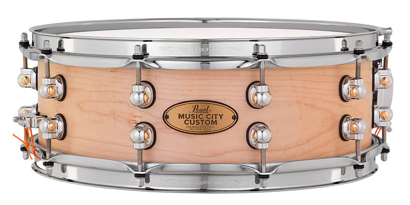 Pearl Music City Custom Solid Maple 14x5 Snare Drum Hand Rubbed Natural image 1