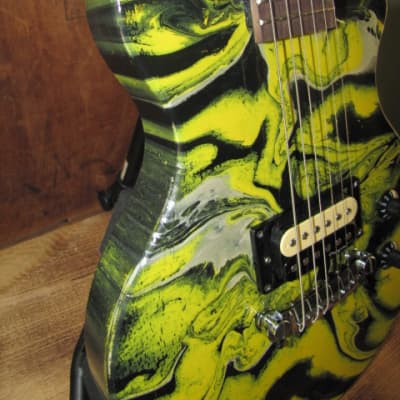 Margasa Mini Single Cutaway  "Liquid Candy" Yellow Swirl, Full-scale Guitar! image 4