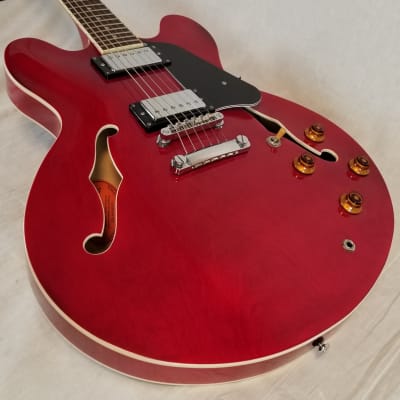 Tokai Pre Owned ES86 SR Semi Hollowbody Guitar Seethru Red image 5