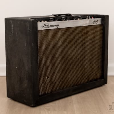 1966 Harmony H415 Valco-Made Vintage 2x12 Tube Amp w/ Tremolo & Jensen Speakers, Serviced image 1