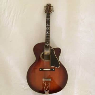 Aria  AE 100 Acoustic-electric guitar 1981 Red/Brown sunburst image 1