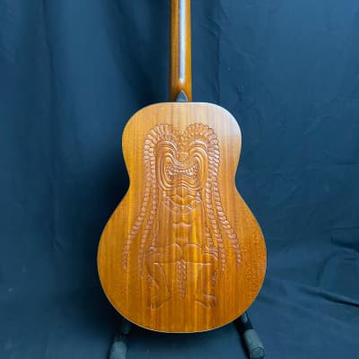Blueberry Custom Classical Guitar with Tiki Carvings image 5