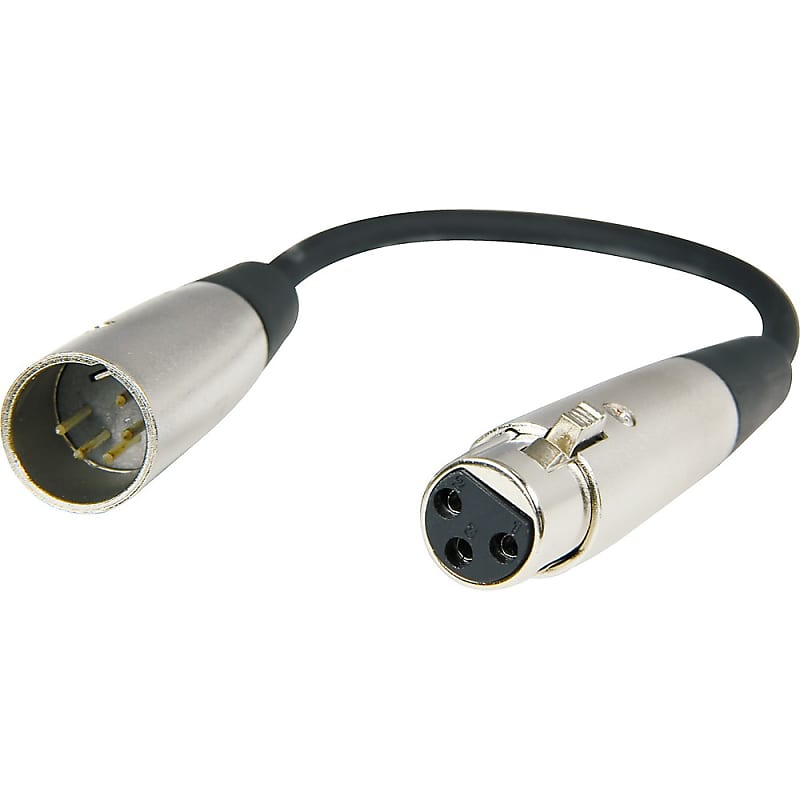 Hosa DMX-106 5-Pin Male XLR to 3-Pin Female DMX-512 Adaptor Cable  6 in. image 1