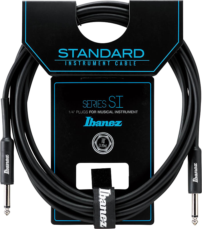 Ibanez SI10 Guitar Instrument Cable - SI Series (Standard) - 2 Straight Plugs Male - Male, Black - 3 image 1