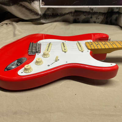 Fender FSR Special Edition '50s Stratocaster Guitar 2015 - Rangoon Red / Maple Neck image 7