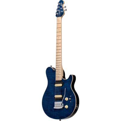 Sterling by Music Man Axis Guitar, Flame Maple Top, Neptune Blue image 2