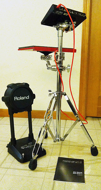Complete Nord Drum 2 E Drum Rig with Nord Pad Roland KD 9 and mounting hardware