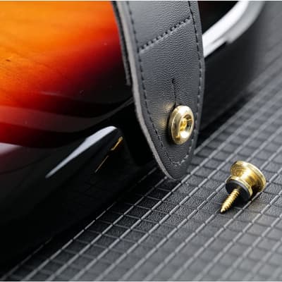 Gold Oversized End Pin Acoustic Electric Guitar Strap Buttons Screws Pads image 6