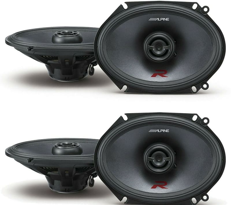 Alpine R-S68 Car Speaker pairs of Alpine R-S68 600W Max (200W RMS) 6&quot; x 8&quot; R-Type 2-Way Coaxial Car Speakers  			