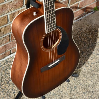 Fender PD-220E Dreadnought, All Mahogany, Ovangkol Fingerboard, Aged Cognac Burst image 4
