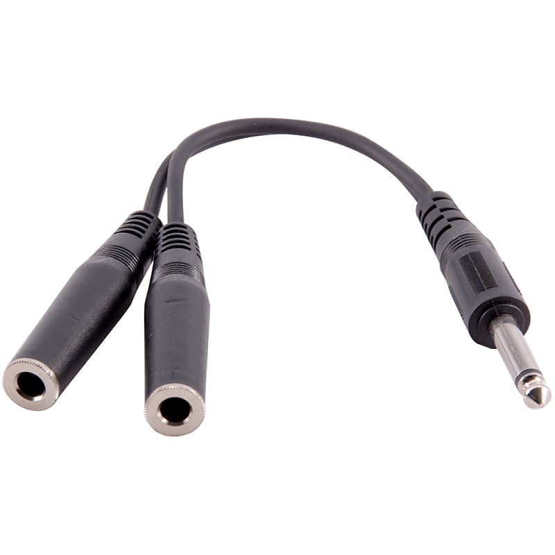 6 Inch 1/4 Inch Male to Dual 1/4 Inch Female Mono Y Splitter Cable image 1