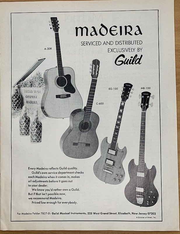 Madeira By Guild Promotional Advertisement Acoustic & Reverb