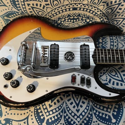 1960s Standel Custom Deluxe Sunburst Solid-body Electric Guitar with Hardshell Case for sale